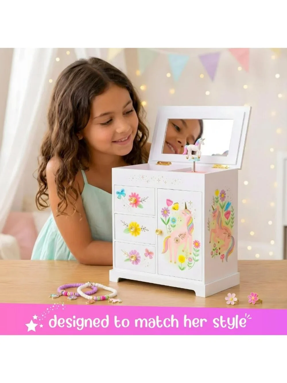 Unicorn Musical Jewelry Box for Girls - Enchanting Gift, Storage & Play